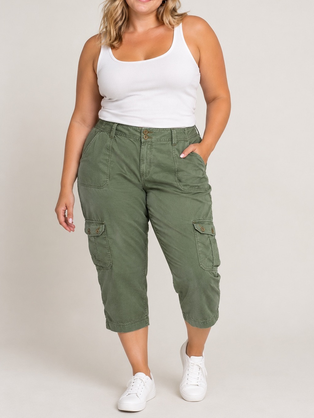 Levi's Olive Utility Cargo Capri Pants